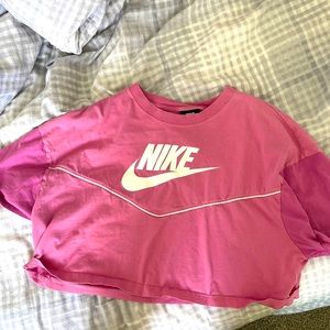 Large Nike Pink Cropped Top